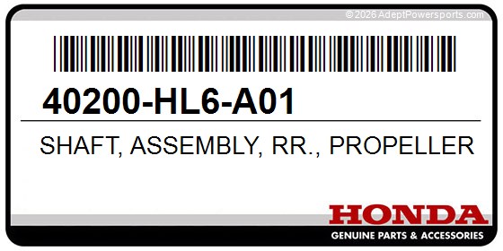 Honda 40200-HL6-A01 Shaft, Assembly, Rr., Propeller