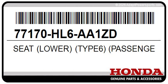 Honda 77170-HL6-AA1ZD Seat (Lower) (Type6) (Passenger)