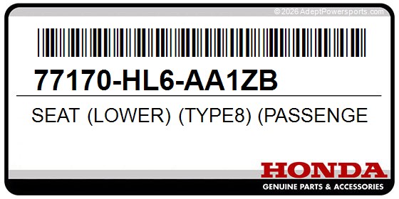 Honda 77170-HL6-AA1ZB Seat (Lower) (Type8) (Passenger)