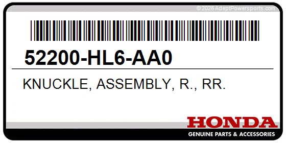 Honda 52200-HL6-AA0 Knuckle, Assembly, R., Rr.