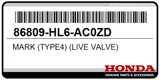 Honda 86809-HL6-AC0ZD Mark (Type4) (Live Valve)