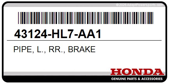 Honda 43124-HL7-AA1 Pipe, L., Rr., Brake