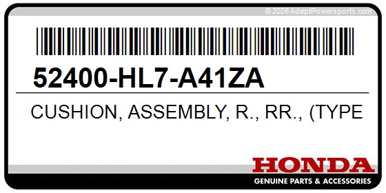 Honda 52400-HL7-A41ZA Cushion, Assembly, R., Rr., (Type2), (Fox)