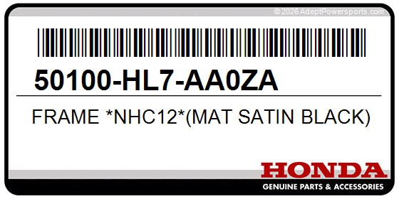 Honda 50100-HL7-AA0ZA Frame *Nhc12*(Mat Satin Black)