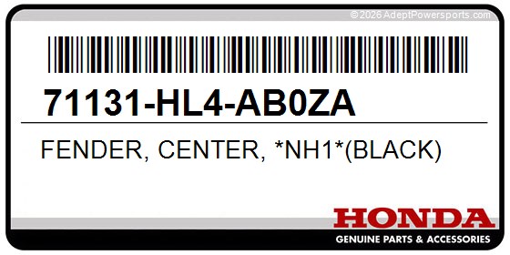 Honda 71131-HL4-AB0ZA Fender, Center, *Nh1*(Black)