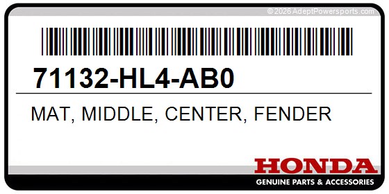 Honda 71132-HL4-AB0 Mat, Middle, Center, Fender