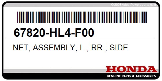 Honda 67820-HL4-F00 Net, Assembly, L., Rr., Side