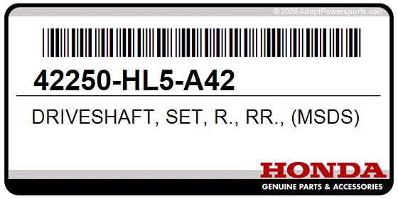 Honda 42250-HL5-A42 Driveshaft, Set, R., Rr., (Msds)