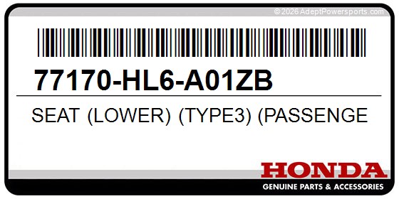 Honda 77170-HL6-A01ZB Seat (Lower) (Type3) (Passenger)