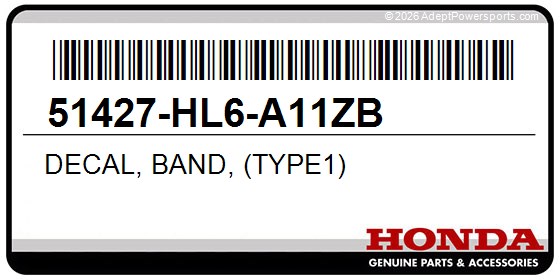 Honda 51427-HL6-A11ZB Decal, Band, (Type1)