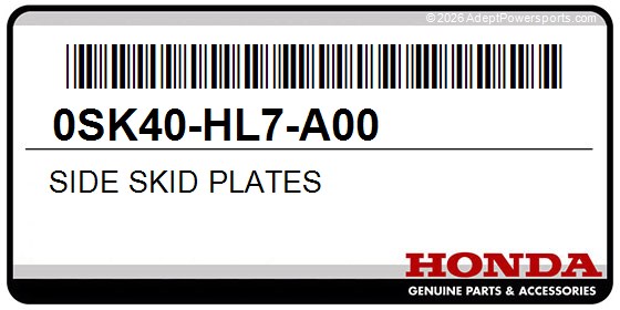 Honda 0SK40-HL7-A00 Side Skid Plates