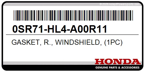 Honda 0SR71-HL4-A00R11 Gasket, R., Windshield, (1Pc)