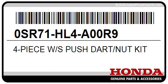 Honda 0SR71-HL4-A00R9 4-Piece W/S Push Dart/Nut Kit