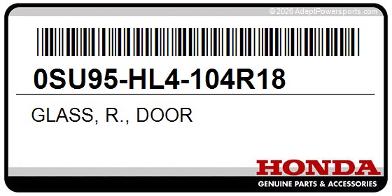 Honda 0SU95-HL4-104R18 Glass, R., Door