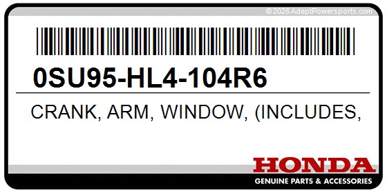 Honda 0SU95-HL4-104R6 Crank, Arm, Window, (Includes, Clip, And, Bezel)