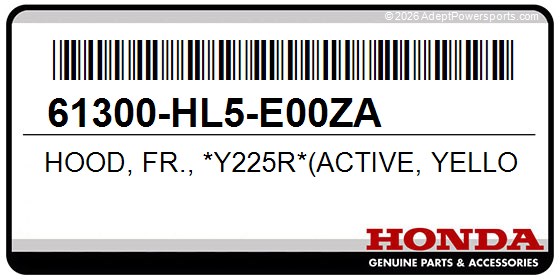 Honda 61300-HL5-E00ZA Hood, Fr., *Y225r*(Active, Yellow, R)