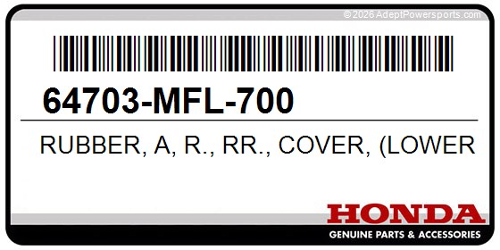 Honda 64703-MFL-700 Rubber, A, R., Rr., Cover, (Lower)
