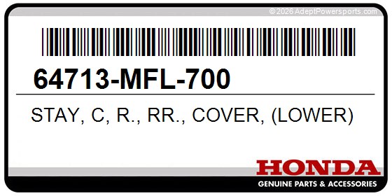Honda 64713-MFL-700 Stay, C, R., Rr., Cover, (Lower)
