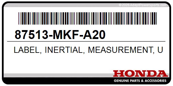 Honda 87513-MKF-A20 Label, Inertial, Measurement, Unit