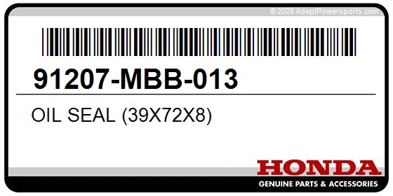 Honda 91207-MBB-013 Oil Seal (39X72x8)