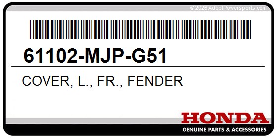 Honda 61102-MJP-G51 Cover, L., Fr., Fender