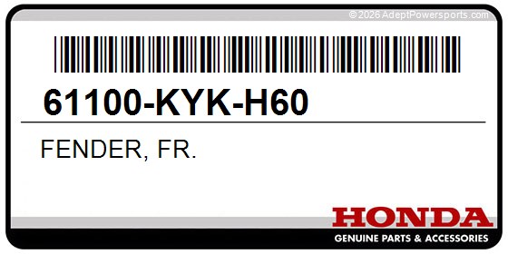 Honda 61100-KYK-H60 Fender, Fr.