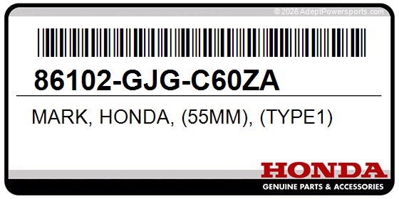 Honda 86102-GJG-C60ZA Mark, Honda, (55Mm), (Type1)