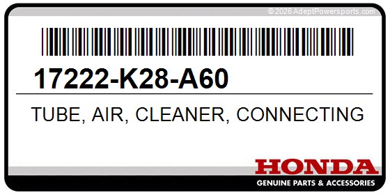 Honda 17222-K28-A60 Tube, Air, Cleaner, Connecting
