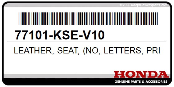 Honda 77101-KSE-V10 Leather, Seat, (No, Letters, Printed)
