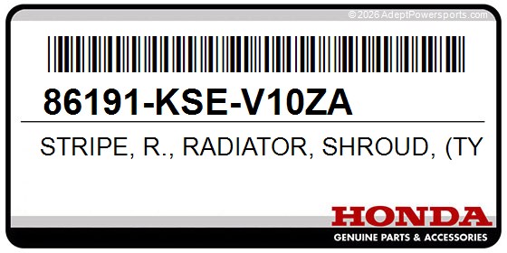 Honda 86191-KSE-V10ZA Stripe, R., Radiator, Shroud, (Type1)