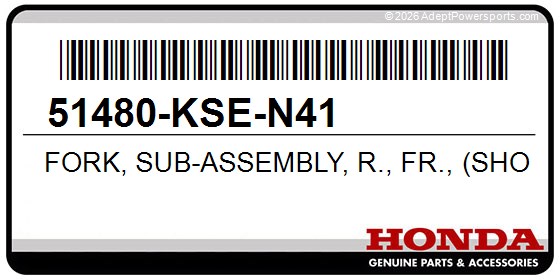 Honda 51480-KSE-N41 Fork, Sub-Assembly, R., Fr., (Showa)