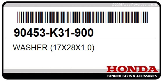 Honda 90453-K31-900 Washer (17X28x1.0)