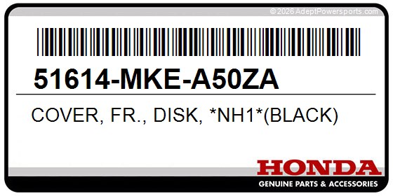 Honda 51614-MKE-A50ZA Cover, Fr., Disk, *Nh1*(Black)