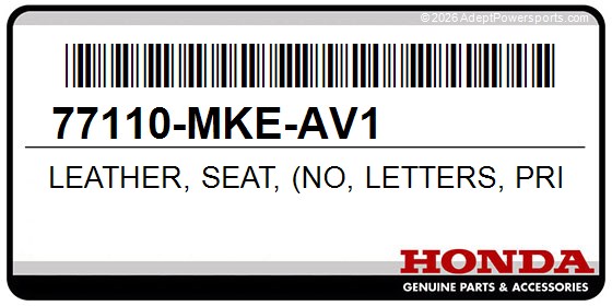 Honda 77110-MKE-AV1 Leather, Seat, (No, Letters, Printed)