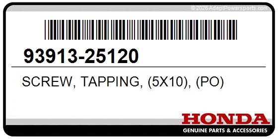 Honda 93913-25120 Screw, Tapping, (5X10), (Po)
