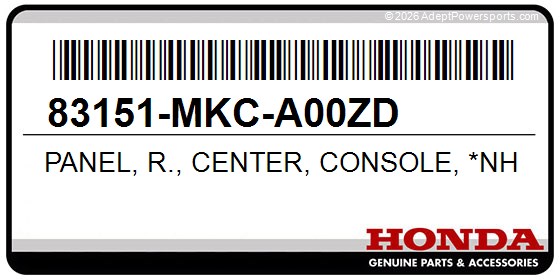 Honda 83151-MKC-A00ZD Panel, R., Center, Console, *Nha86m*, (Wol)(Mat, Ballistic, Black)