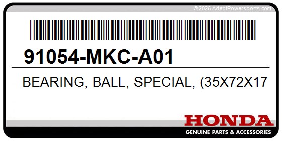 Honda 91054-MKC-A01 Bearing, Ball, Special, (35X72x17)