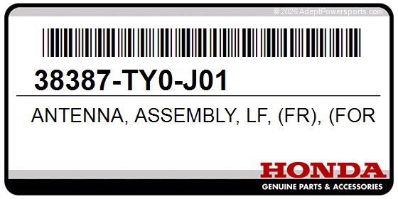 Honda 38387-TY0-J01 Antenna, Assembly, Lf, (Fr), (For, Rr.)