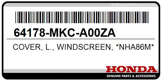 Honda 64178-MKC-A00ZA Cover, L., Windscreen, *Nha86m*(Mat, Ballistic, Black)