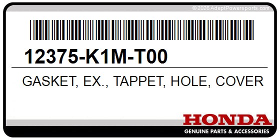Honda 12375-K1M-T00 Gasket, Ex., Tappet, Hole, Cover