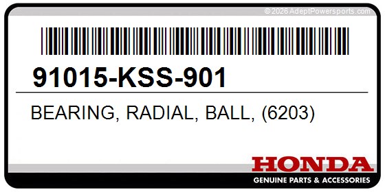 Honda 91015-KSS-901 Bearing, Radial, Ball, (6203)