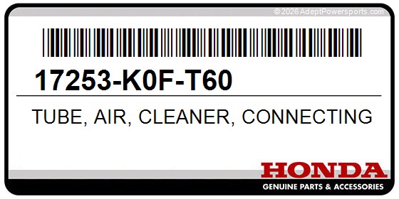 Honda 17253-K0F-T60 Tube, Air, Cleaner, Connecting
