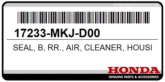 Honda 17233-MKJ-D00 Seal, B, Rr., Air, Cleaner, Housing