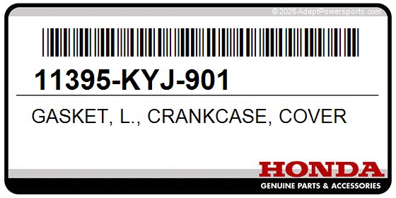 Honda 11395-KYJ-901 Gasket, L., Crankcase, Cover