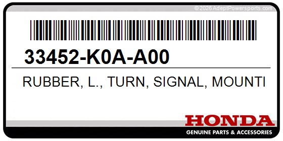 Honda 33452-K0A-A00 Rubber, L., Turn, Signal, Mounting