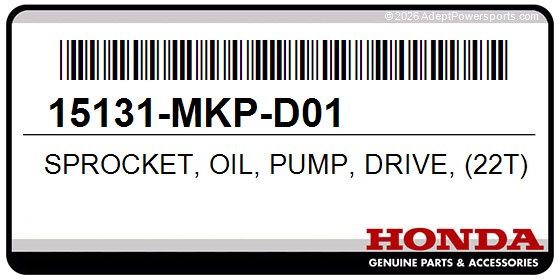Honda 15131-MKP-D01 Sprocket, Oil, Pump, Drive, (22T)