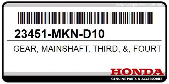 Honda 23451-MKN-D10 Gear, Mainshaft, Third, &, Fourth(18T/25T)