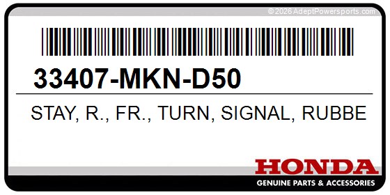 Honda 33407-MKN-D50 Stay, R., Fr., Turn, Signal, Rubber