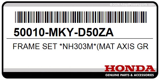 Honda 50010-MKY-D50ZA Frame Set *Nh303m*(Mat Axis Gray Metallic)