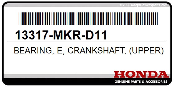 Honda 13317-MKR-D11 Bearing, E, Crankshaft, (Upper), (Pink)